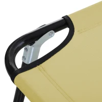 Outsunny Ligstoel, verstelbare rugleuning met 5 standen, sneldrogend, metalen frame, 190 x 56 x 28 cm, crème(m-8)