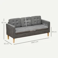 HOMCOM 3-zitsbank stoffen bank(m-3)