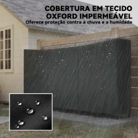 Outsunny Suporte de Lenha Metálico 235x31x116 cm para Exterior com Capa Impermeável  e Estrutura de Aço Preto(m-4)
