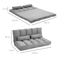 HOMCOM canapea de podea, pliabila 130x73x60 cm(m-3)