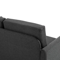 HomCom canapea 2 locuri, tapitata,141x70x78cm, gri(m-8)