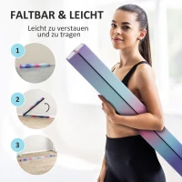 SPORTNOW Zweedsprongbalk 2,4 m, opvouwbaar, antislip bodem, voor 3+ jaar, tot 80 kg, multicolor(m-4)