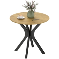 HOMCOM Eettafel Keukentafel Ronde Tafel, Modern Design, 78 cm x 78 cm x 75 cm, Natuurlijk Hout