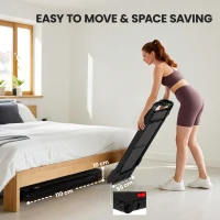 SPORTNOW Klappbares Laufband mit Neigung Unter dem Schreibtisch 2-in-1 mit 2,0 PS 6 km/h LED-Display Fernbedienung Schwarz(m-4)