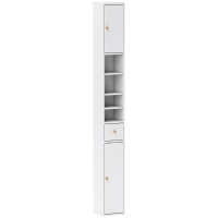 HOMCOM 178 cm Narrow Tall Bathroom Cabinet - White