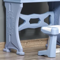 HOMCOM 37 Keys Kids Piano Mini Electronic Keyboard Light Kids Musical Instrument Educational Game Children Grand Piano Toy Set w/Stool & Microphone & Music Stand (Blue)(m-13)