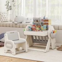 AIYAPLAY Mesa Multiuso para Niños con Estante Contenedor y Cajones, en HDPE y PP, Mesa Multiuso para Niños(m-2)