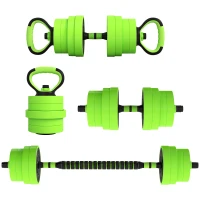 SPORTNOW Set di Manubri Regolabili 4 in 1 da 30 kg, utilizzabili come Kettlebell, Bilanciere, Manubri e Supporto per Flessioni(m-6)