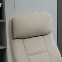 Vinsetto Silla de Oficina con Masaje Silla de Juego Ajustable en Altura Silla de Escritorio Ergonómica con Sensación de Lino Beige(m-5)