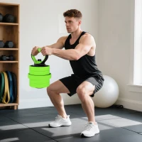 SPORTNOW 30kg Four-In-One Adjustable Weight Dumbbells Set, Barbell, Kettlebell, Push Up Stand - Green(m-5)
