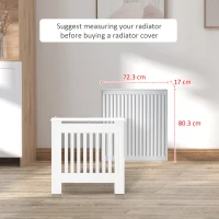 HOMCOM Freestanding Radiator Cover, Vertical Slatted MDF Slim Protective Cabinet Shelving for Radiator, 78L x 19W x 81H(m-7)