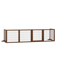 PawHut Absperrgitter für Hunde, klappbar, Kiefernholz, 432 x 36 x 70 cm, Kaffee(m-11)