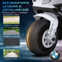HOMCOM Motocicleta Electrica pentru Copii cu Autorizatie BMW 3 Roti Baterie Reincarcabila 6V Alb si Negru(m-6)