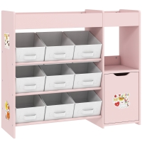 AIYAPLAY Aufbewahrungsregal für Kinder mit 9 Schubladen & Schrank, Rosa