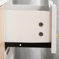 HOMCOM Aparador Moderno Aparador para Salón con 3 Puertas y Cajón Mueble Auxiliar para Salón Cocina Dormitorio 90x30x72 cm Blanco y Natural(m-9)