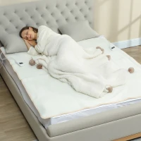 HOMCOM Heizdecke met Dualzonensteuerung 160 x 140 cm machinewasbaar met 5 Verwarmingsniveaus, 10 Uur Timer, Oververhittingsbeveiliging(m-9)