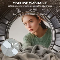 HOMCOM Verwarmingsdeken 180 x 130 cm Elektrische Deken met 10 Warmtestanden, 10 Uur Timer Oververhittingsbeveiliging LED Display(m-6)