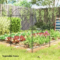 Outsunny Cercas de Jardim de 4 Painéis 88x110 cm Cercas de Jardim Metálicas Cercas Decorativas com Ângulo Ajustável Preto(m-8)