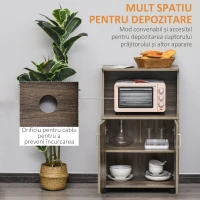 Mobilier Bucatarie Multifunctional HOMCOM cu 4 Roti, Dulapior si Etajera pentru Microunde, 60,4x40,3x97cm - Lemn(m-4)