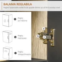 Homcom Raft Bucatarie 90×39×169 cm – Stejar & Negru cu 4 Rafturi(m-8)