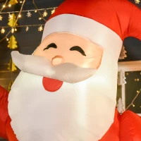 HOMCOM Opblaasbare Kerstman 2,4 m met LED – Zelfopblazend, Buiten & Binnen(m-9)