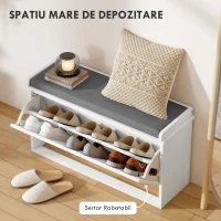 Bancă pentru pantofi HOMCOM, bancă de intrare cu sertar rabatabil(m-4)