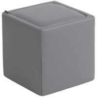 HOMCOM Pouf Contenitore con Coperchio in Ecopelle, 40 x 40 x 40 cm, Grigio