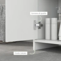 HOMCOM Colonna Bagno Salvaspazio con Armadietto e 2 Vani Aperti, 30x30x160cm, Bianco(m-6)