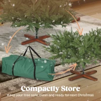 HOMCOM Realistic Artificial Christmas Tree – Hinged Branches & Pine Wood Base(m-5)