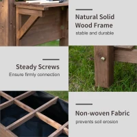 Outsunny Wooden Raised Garden Plant Stand Tall Flower Bed with Shelf 123 x 54 x 80cm(m-4)