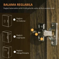 Mobilier Bucatarie Multifunctional HOMCOM cu 4 Roti, Dulapior si Etajera pentru Microunde, 60,4x40,3x97cm - Lemn(m-7)