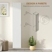 HOMCOM Mobile Bagno Sospeso a Colonna con Ripiani Regolabili e Chiusura Soft Close, 30x31.5x160 cm, Bianco(m-4)