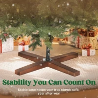 HOMCOM Realistic Artificial Christmas Tree – Hinged Branches & Pine Wood Base(m-4)