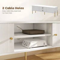 HOMCOM Mobile TV Moderno con 2 Ante, 2 Ripiani Aperti e Passacavi, per TV fino a 65 pollici, Bianco(m-4)