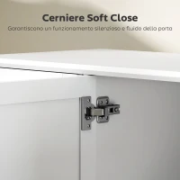 HOMCOM Credenza Buffet Elegante con 2 Cassetti e 3 Armadietti con Ripiani Regolabili, in Legno, 120x38x86 cm, Bianco(m-6)