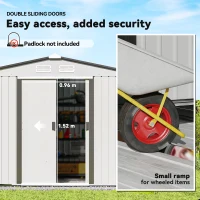 Outsunny Metal Bike Shed, Mobility Scooter Shed House with Foundation Kit, Ventilation, Doors, 9 x 6FT, Silver(m-5)