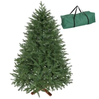 HOMCOM Realistische kunstkerstboom 180 cm — inklapbare takken, houten voet(m-11)