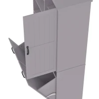 Badezimmerschrank mit doppeltem Wäschekorb, verstellbare Regale, viel Stauraum, 78 x 35 x 172,7 cm, Grau(m-8)