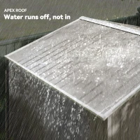 Outsunny 9 x 6ft Steel Garden Shed, Outdoor Storage Tool House with Vents, Foundation and Lockable Double Doors, Brown(m-7)