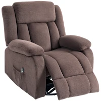 HOMCOM Sillón de masaje 8 puntos, 5 modos, calor lumbar, reclinable y giratorio, marrón(m-6)
