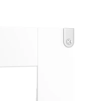 Badezimmer-Hochschrank mit Stauraum, Glasschranktür, Holzschranktür, verstellbare Trennwände, 57,4 x 28,4 x 162,5 cm, Weiß(m-7)