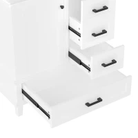 Bodenstehender Badezimmerschrank mit Waschbecken, vielfältiger Stauraum, 76 x 46 x 83,5 cm, Weiß(m-9)