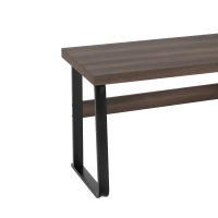 Schreibtisch Großer 160cm minimalistischer Stil mit Schubladen MDF-Platte Metallrohr Büro Braun(m-6)