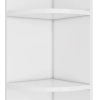 Eckbücherregal aus MDF, fünfschichtiges Design, platzsparendes dreieckiges Design, 42 x 30 x 180 cm, Weiß(m-7)