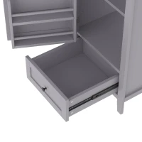 Badezimmerschrank mit Waschbecken, geräuschlose Schublade, verstellbares Regal, 51 x 46 x 85 cm, Grau(m-7)