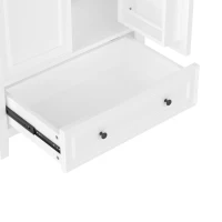 Badezimmerschrank mit Waschbecken, freistehend, großer Stauraum, 76 x 46 x 87 cm, Weiß(m-7)