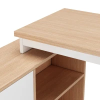 Schlichter Schreibtisch mit drei Schubladen und zwei offenen Ablagefächern, 147 x 100 x 75,3 cm, Naturfarbe(m-6)