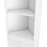 Badezimmerschrank Platzsparender Eckschrank 170cm hoch Weiß(m-7)