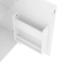 Freistehender Badezimmerschrank mit integriertem Keramikwaschbecken, verstellbaren Regalen, 51 x 34 x 83 cm, Weiß(m-6)