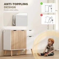 HOMCOM Sideboard Floor Standing Storage Cabinet with Drawer for Bedroom, Living Room, Home Office, Natural(m-5)